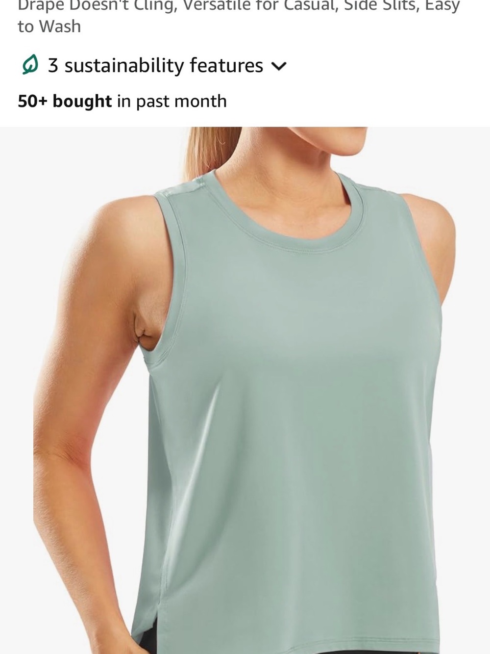 Light Sage Sleeveless Tank Top